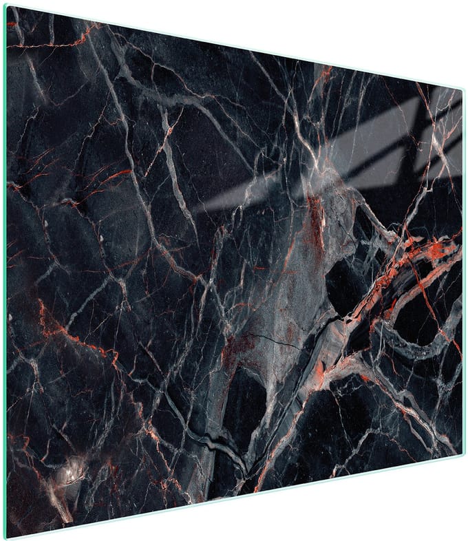 TMK ArtDeko Serie - Snijplank van Glas - 52x30 cm - Marmer Ontwerp - Hittebestendig