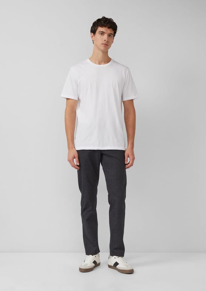 s.Oliver - male - Phoenix: Gestructureerde chino met elastische tailleband