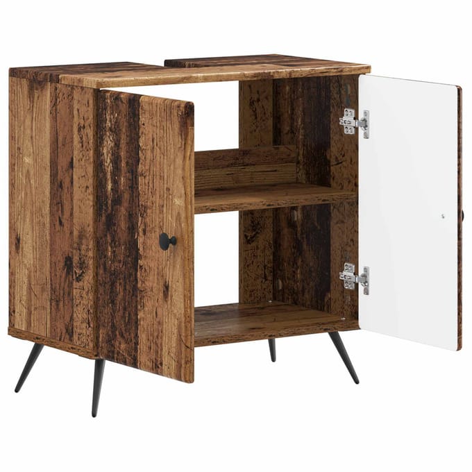 vidaXL - Wastafel - kabinet - voor - de - badkamer - BREDA - Oud - hout