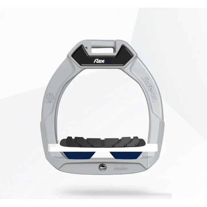 Veiligheidsbeugels voor paardrijden Hellend Grip Aluminium/Wit/Marine kind Flex-On Safe-On