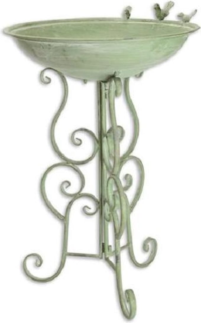 Klassiek bad op standaard - Vogelbad - Metaal - 75,8 cm hoog