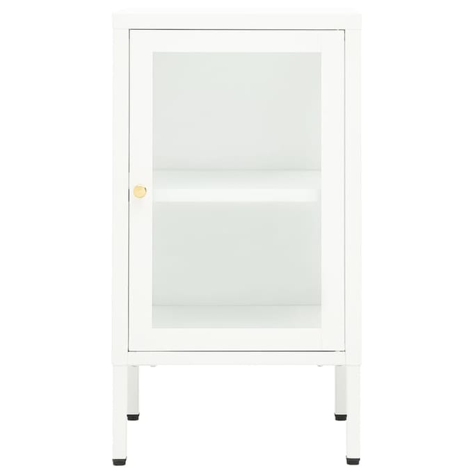 vidaXL - Dressoir - 38x35x70 - cm - metaal - en - glas