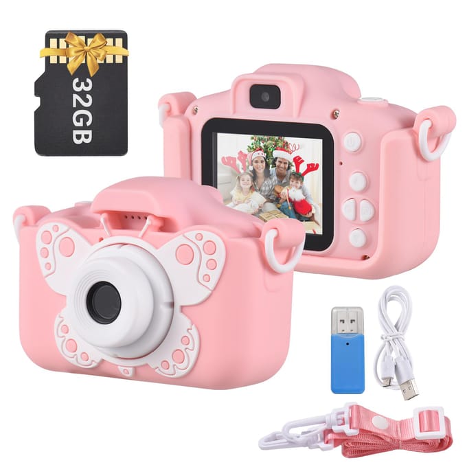 Tomfoto X7 Mini Camera Kindercamera Digitale Camera 1080P Videocamera voor 20MP Dubbele Lens 2.0 Inch roze
