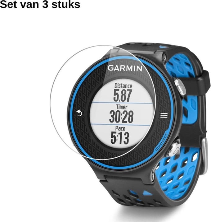 KELERINO. Screenprotector geschikt voor Garmin Forerunner 220 / 225 / 230 / 235 / 620 / 630 - Plastic- 3 stuks