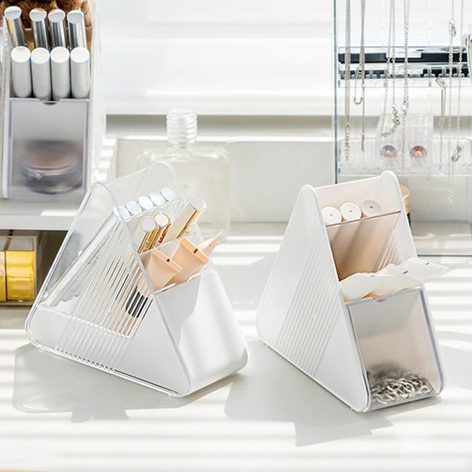 Pennenhouder Schuin Ruimtebesparend Multifunctionele Opbergdoos Bureau Pennenbak voor Schrijfwaren white