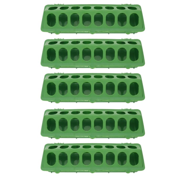 5Ensemble Mangeoire à Oiseaux Épaissir Cage à Oiseaux Suspendue Bol Boîte Accessoire d'Alimentation Vert green