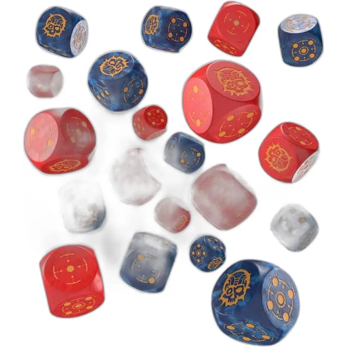Q-Workshop dobbelstenen Crosshairs Compact D6 - Cobalt & Red - 20 stuks.