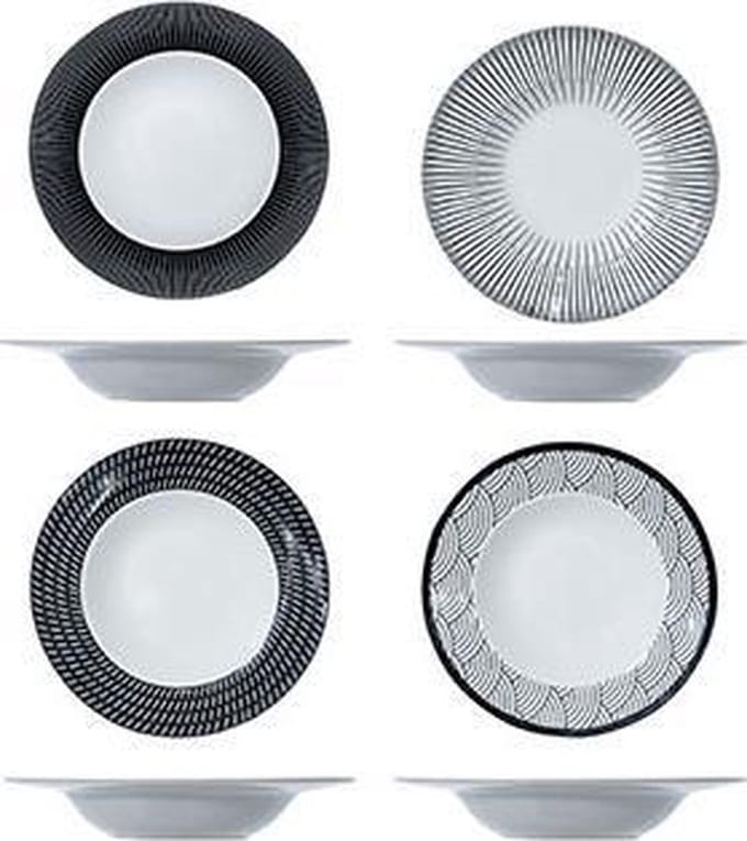 Cosy&Trendy Geo Black pastabord Ø 27,5 cm- Set-4