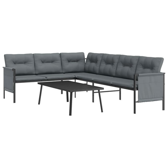 vidaXL - 2-delige - Loungeset - staal - antracietkleurig