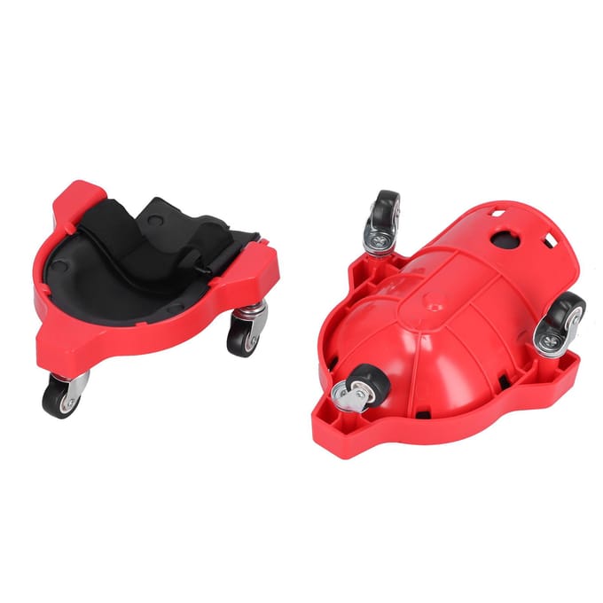 2 stuks Rollende Kniebeschermer ABS Multifunctionele Kniebeschermer met Universeel Wiel voor Vloer rood