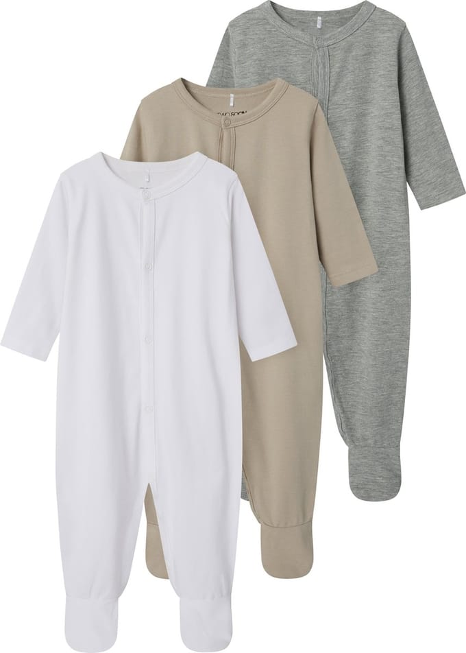 NAME IT - TBNSLEEPSUIT 3P FEET SOLID NOOS - Baby - Pyjamas