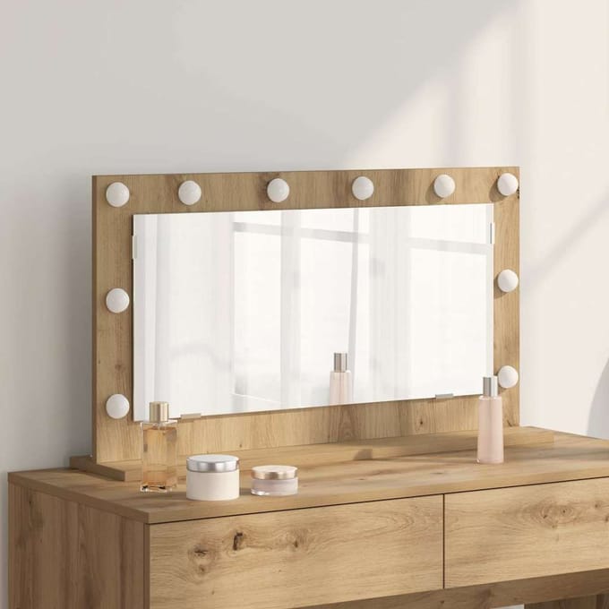 vidaXL - Make-up - Spiegel - Artisan - Eiken - 80 - x - 45 - x - 18 - cm - Rechthoekig