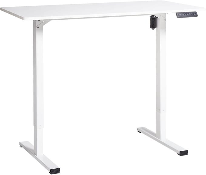 TAVARES - Elektrisch verstelbaar bureau - Wit - Vezelplaat