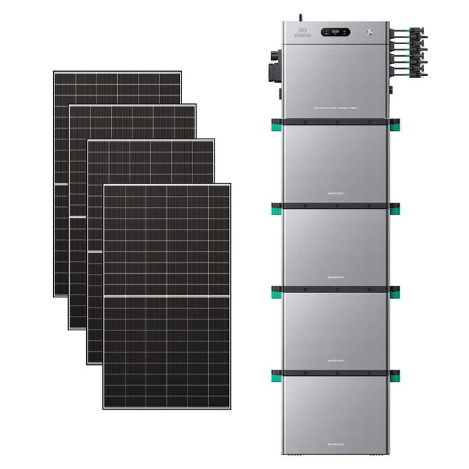 Zendure SolarFlow 2400 Pro - SolarFlow 2400 Pro (2.4 kWh) / 4*AB3000L (11.52 kWh) / 4*515W Bifacial Panel  (2600Wp Max)