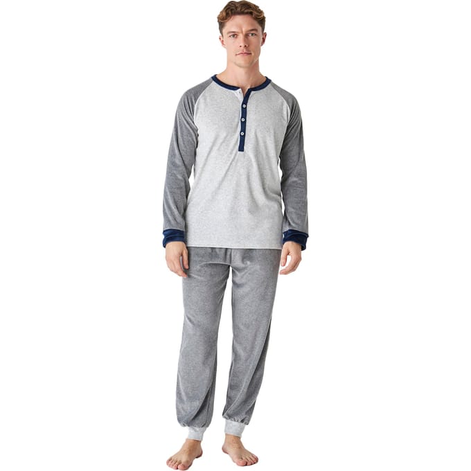Winterpyjama lange mouw fluweel JJBEP5302 heren