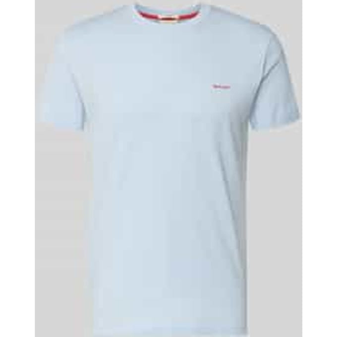 Gant overhemd beige streepjes korte mouw