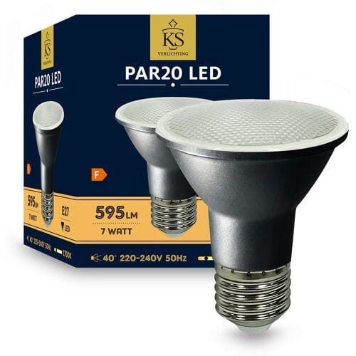 KS Verlichting - Lichtbron - E27 - PAR20 - LED - lamp - 7W - spot - 2700K - 595lm