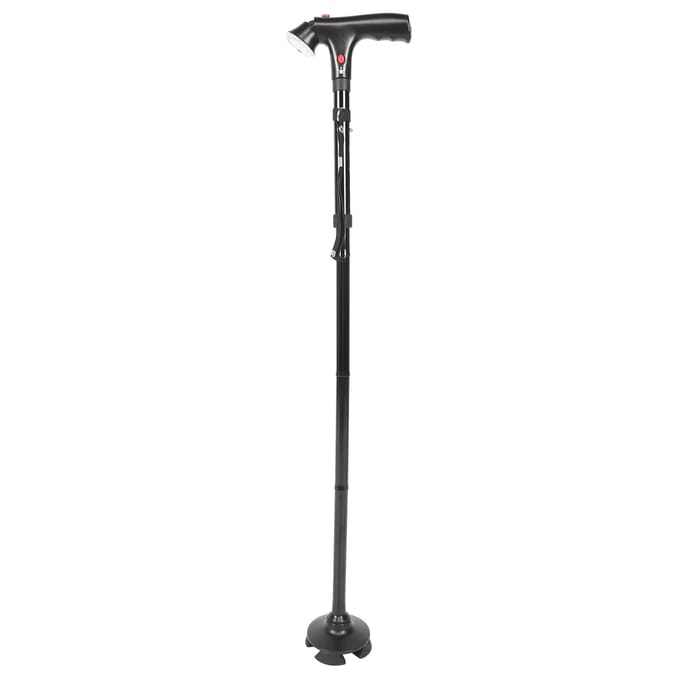 Multifunctionele Ouderen Wandelstok met Licht Verstelbare Antislip Wandelstok black