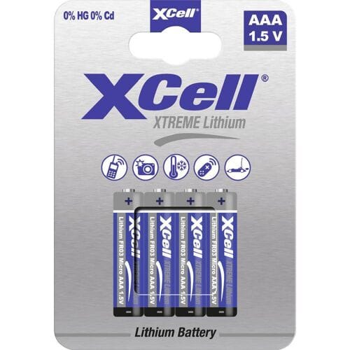 XCell XTREME FR03/L92 AAA batterij (potlood) Lithium 1.5 V 4 stuk(s)