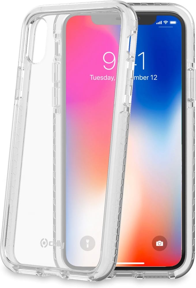 Celly - HexaGon Back Cover iPhone X/XS - Kunststof - Wit -