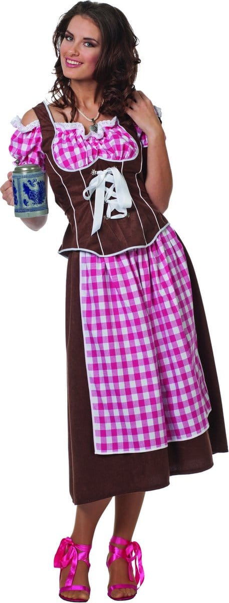 Dirndl suedine roze - Maat 44