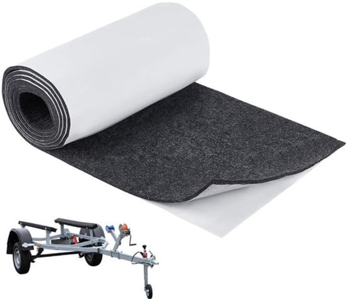 Viltmat 2,5 m x 300 mm - Zelfklevend - 5 mm Dikke Polyester Slaapmat voor Bootvloeren