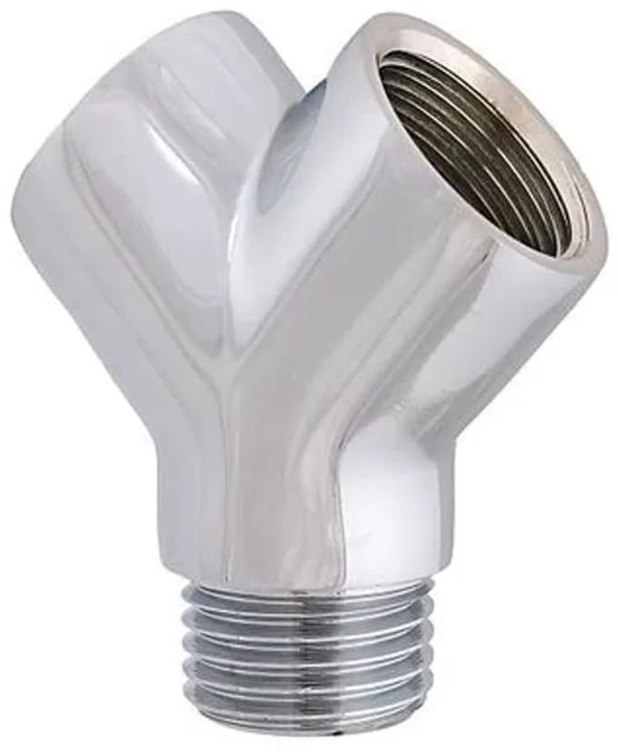 Schlösser Armaturen JS Messing gaffelstuk, DN15, 1/2'', 2x binnendraad, 2x buitendraad, messing verchroomd, 0018441550001