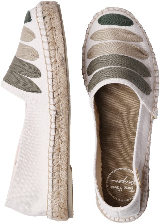 ROSE-CM | Platte espadrille voor dames met linten - KHAKI, 35 jaar