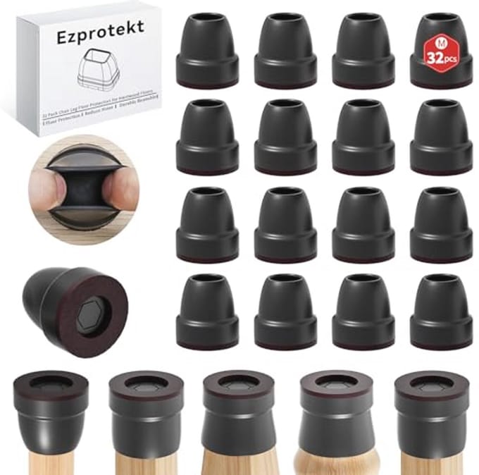 Siliconen vloerbeschermers voor stoelpoten 21-25 mm - set van 32 stuks