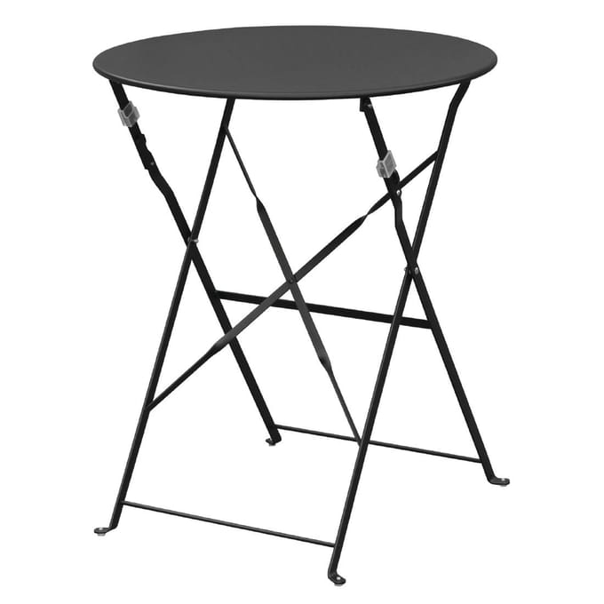 Bolero ronde stalen opklapbare tafel zwart 59.5cm