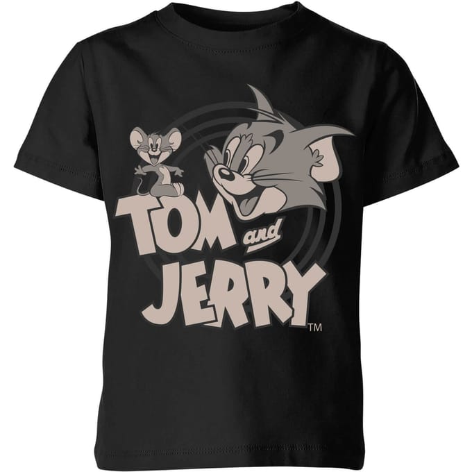 Tom and Jerry Circle Kinder T-shirt - Zwart - 122/128 (7-8 jaar)