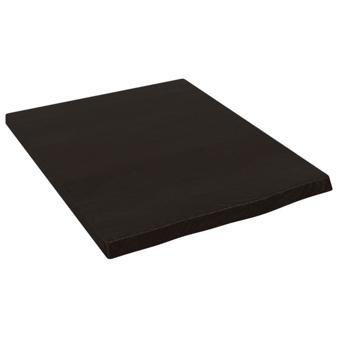 vidaXL - Wastafelblad - 40x50x2 - cm - behandeld - massief - hout - donkerbruin