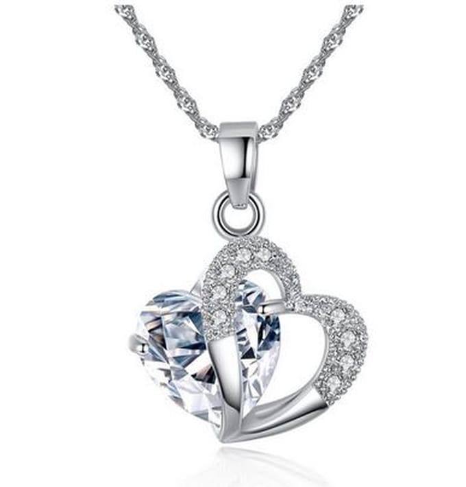 Ilènne - Ketting met hartje - Crystal - platinum plated - Austrian Crystal
