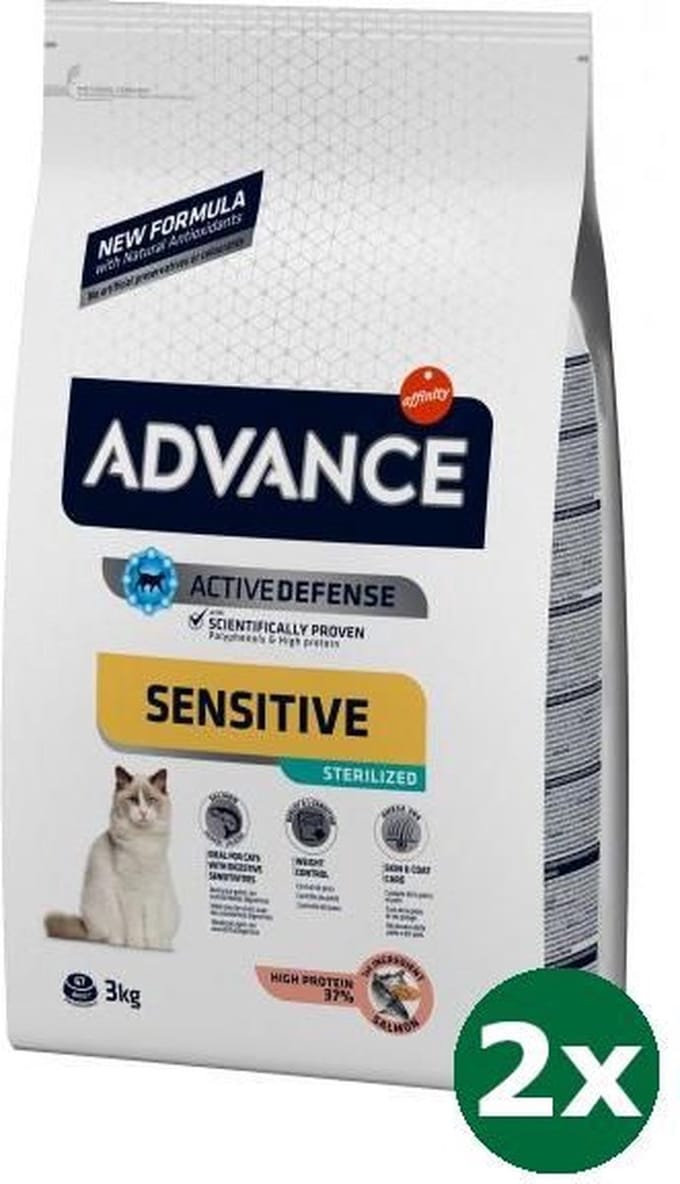 Advance cat sterilized sensitive salmon kattenvoer 2x 3 kg