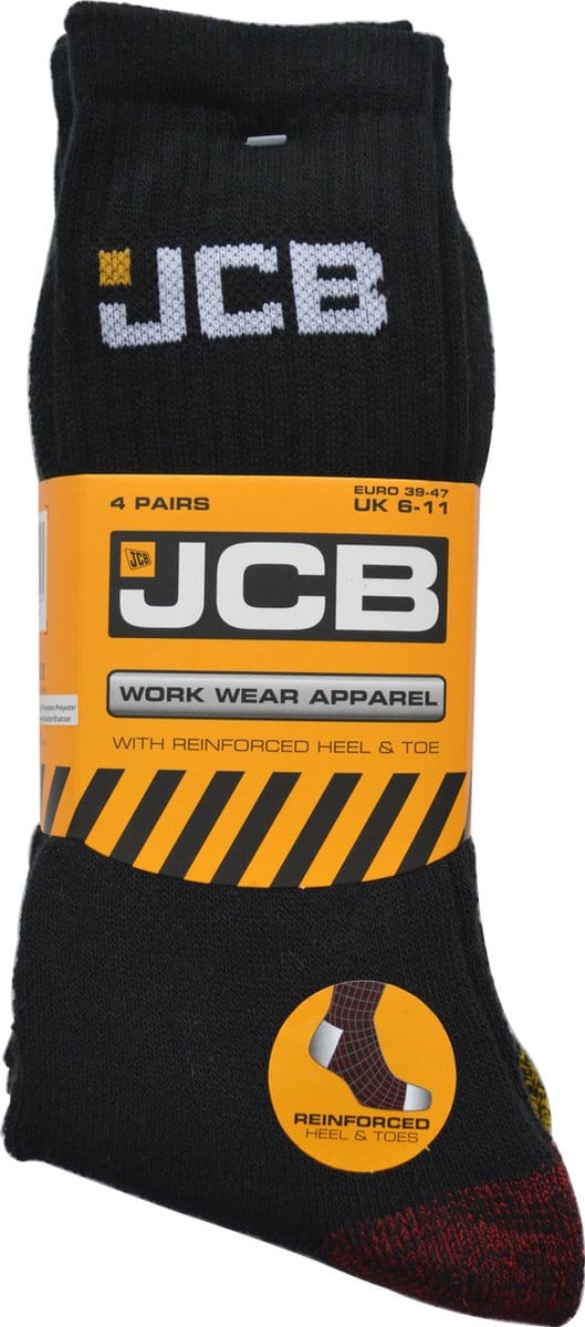 JCB Verstevigde werksok maat 39/47 - 4 PAAR mannen sokken grote maat