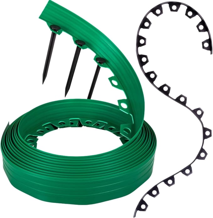 Flexibele gazonrand - kunststof - groen - 10 m