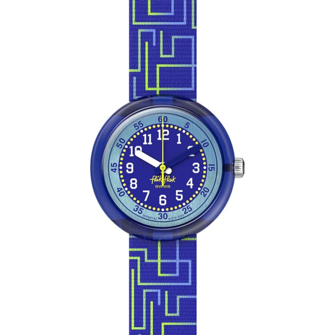 Horloge CRAZY MAZE FPNP182 Blauw [Flick Flack] Kinderen Jongens