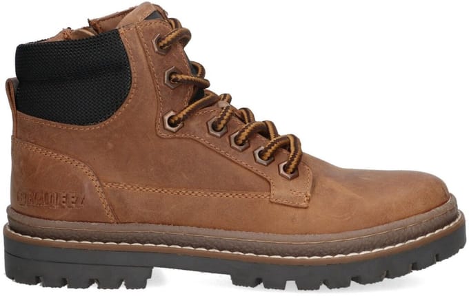 Braqeez 425920-513 Jongens Veterboots - Oranje - Leer - Veters