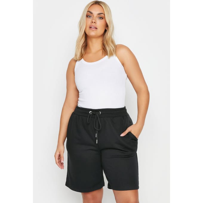 Yours Korte Joggingbroek Van Katoen In Zwart Size 46