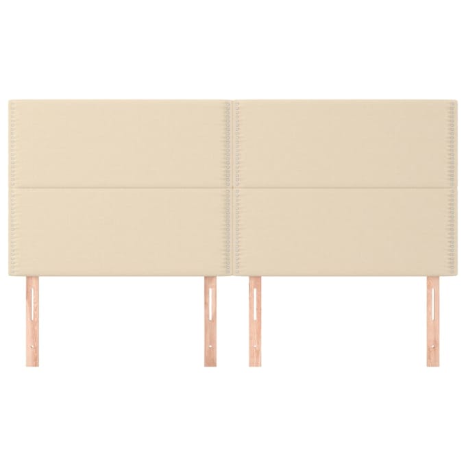 vidaXL Hoofdbord crème 180x5x118/128 cm stof