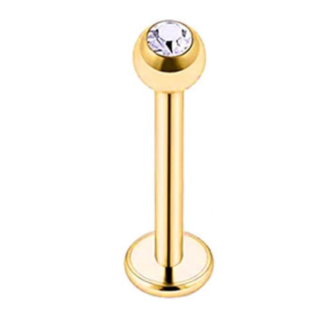 Goud Met Steentje - Tragus / Helix / Labret Piercing