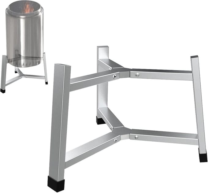 Vuurkorf standaard - Kampvuur kookstatief - Buiten koken - Draagbaar roestvrij staal - 38 cm