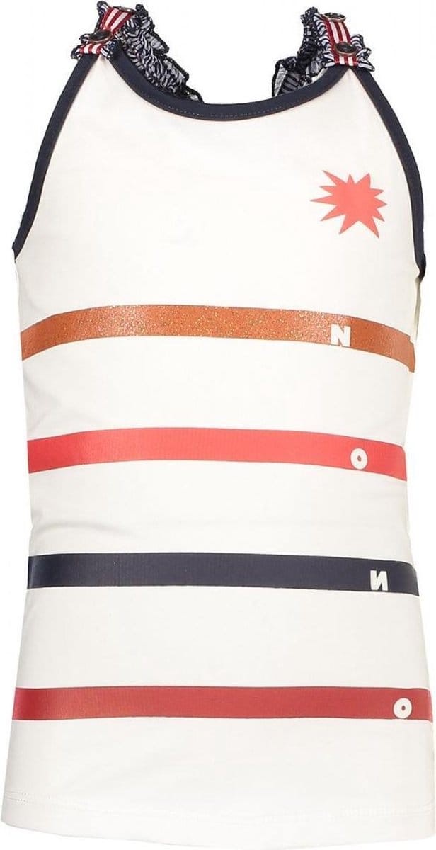 NONO Meisjes Kiddy singlet With Ruffled Straps - Wit - Maat 104
