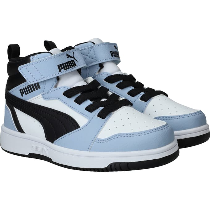 PUMA Puma Rebound V6 Mid AC+ PS Unisex Sneakers - PUMA White-Snow Mountain Blue-PUMA Black