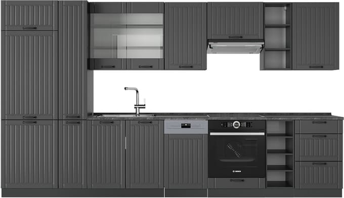 Vicco Fame-Line Complete keukeneenheid – 355 cm, WB Antraciet Donkergrijs