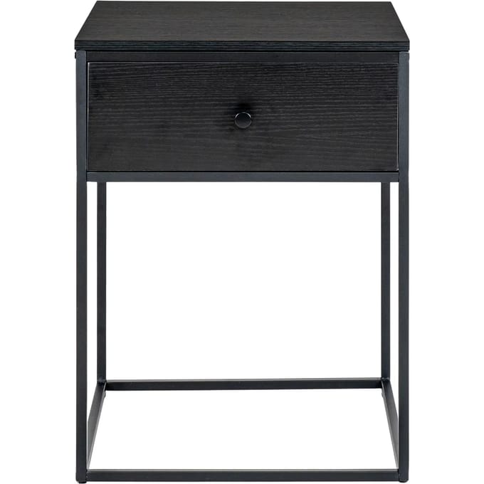 Vita Bedside table with 1 drawer - Bedside table with 1 drawer, black with black drawer