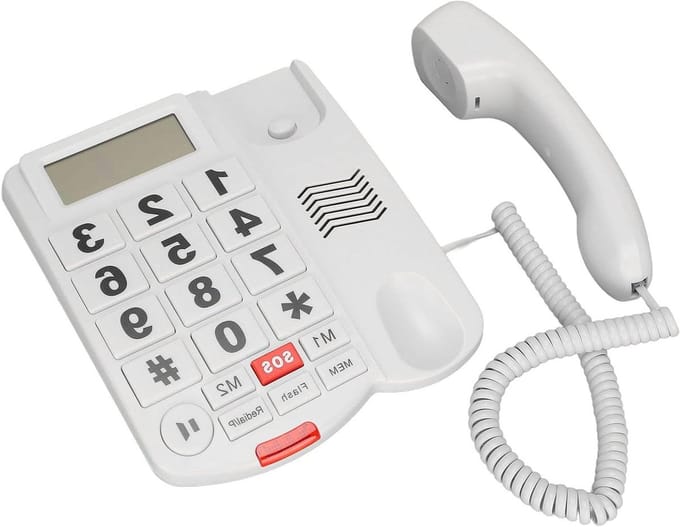 Vaste Telefoon - Seniorentelefoon Noodtelefoon - Veilig Bellen - Grote Knoppen - Standaard Formaat - Wit