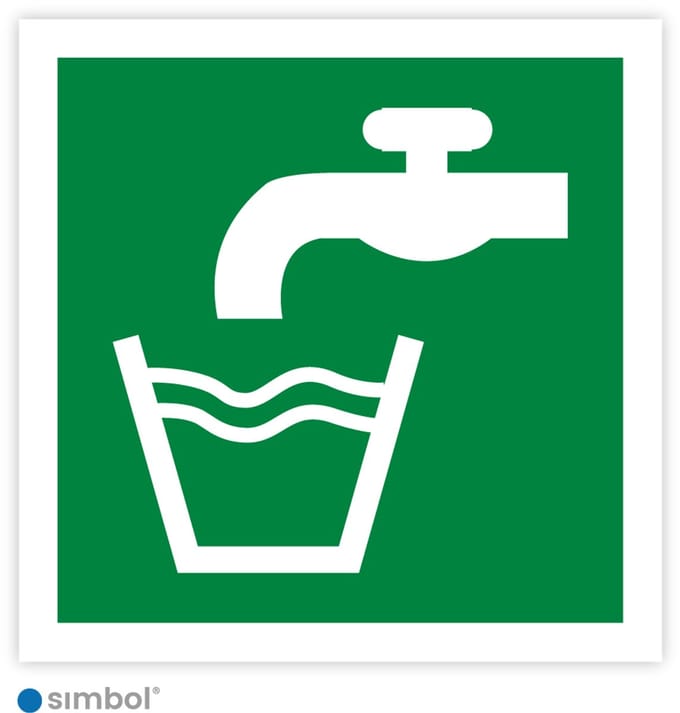 Simbol® - Sticker Drinkwater (E015) - Formaat 5 x 5 cm.
