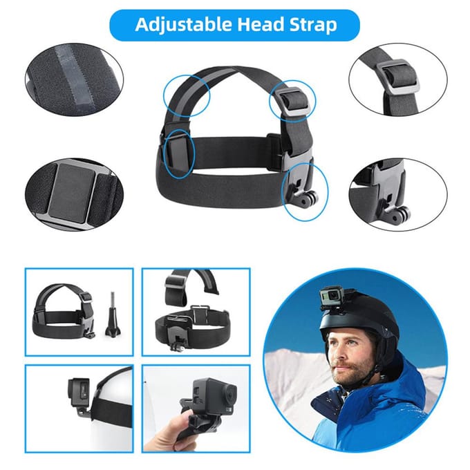120-in-1 Action Camera Accessoires Kit Sportcamera Accessoires Set met Draagtas Vervanging zwart