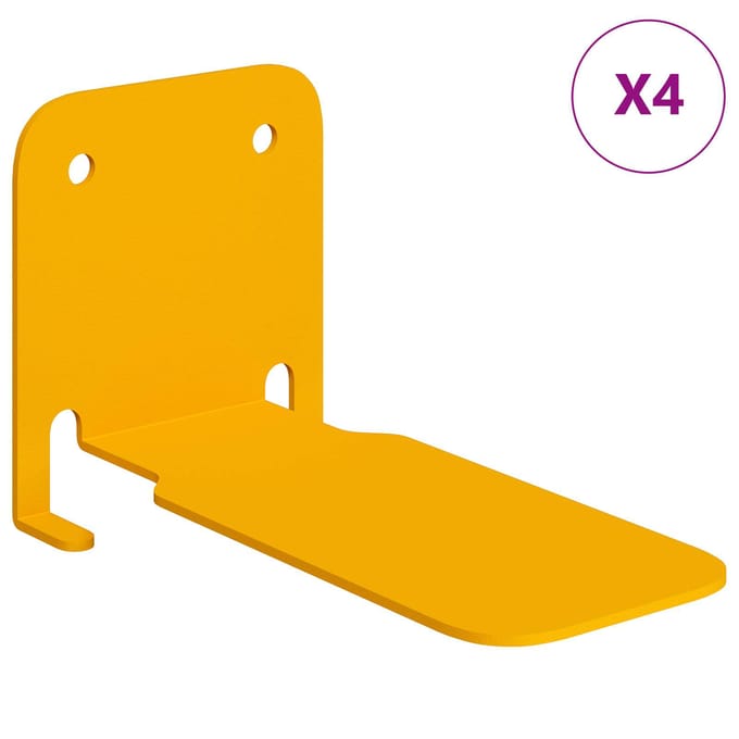 vidaXL - Onzichtbare - Zwevende - Plank - 4 - st - Mosterdgeel - 6 - x - 11 - x - 6,5 - cm